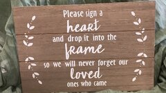Please Sign a Heart Wood 9 x 6 Inch